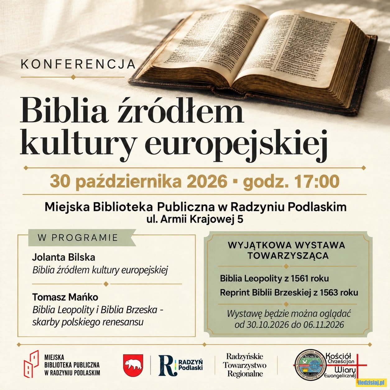 Biblia źródłem kultury europejskiej. Konferencja w Miejskiej Bibliotece Publicznej im. Zenona Przesmyckiego
